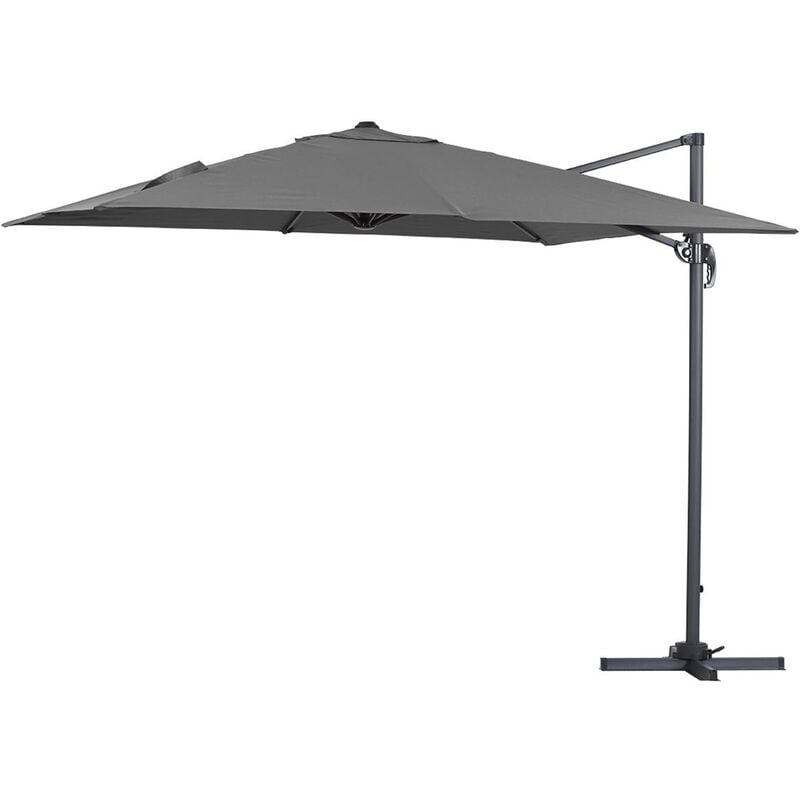 Habitat Et Jardin - Parasol jardin déporté 'Sun 3' - 3 x 3 m - Gris