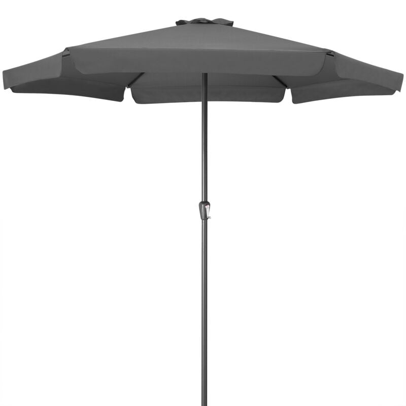 Kingsleeve - Parasol ø 330 cm Parasol en aluminium avec manivelle Protection solaire jardin terrasse extérieur Gris foncé