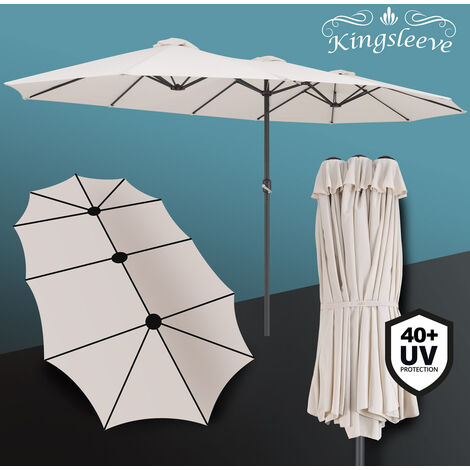 Parasol Kingsleeve ø48 mm hydrofuge protection UV 40+ résistant aux UV 460 x 270 cm Crème