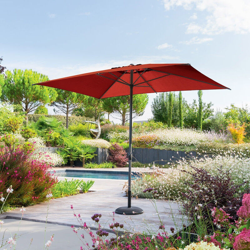 Parasol mat central 2x3 m Loompa ambre Hespéride