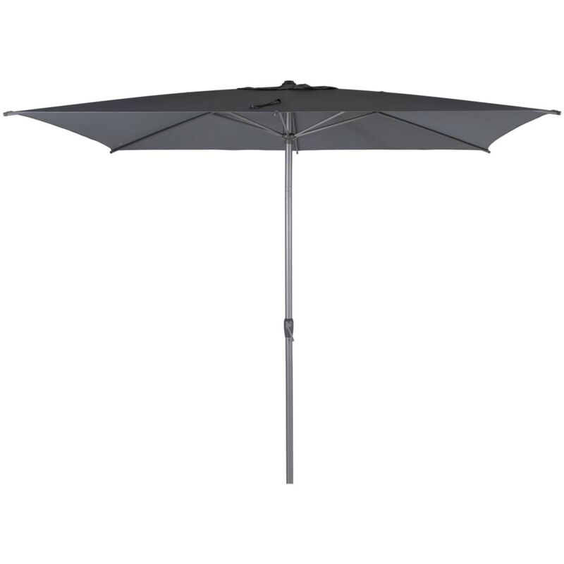 Parasol mat central 2x3 m Loompa ardoise Hespéride - Gris