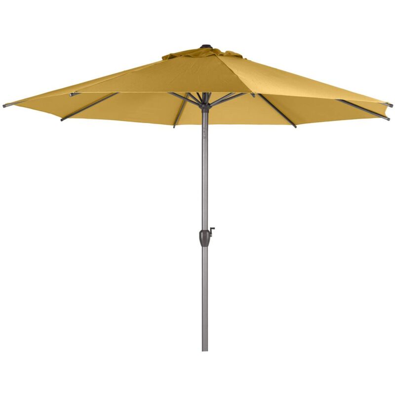 Parasol mat central rond 3m Loompa moutarde Hespéride - Jaune moutarde