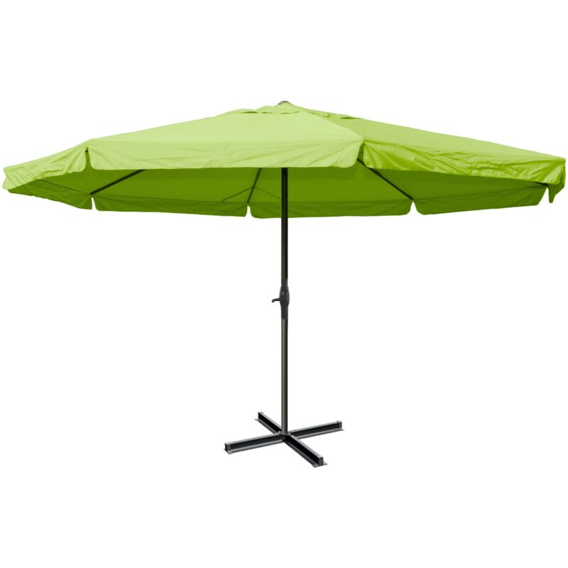 Parasol aluminium Meran Pro ø 5m avec volant, vert