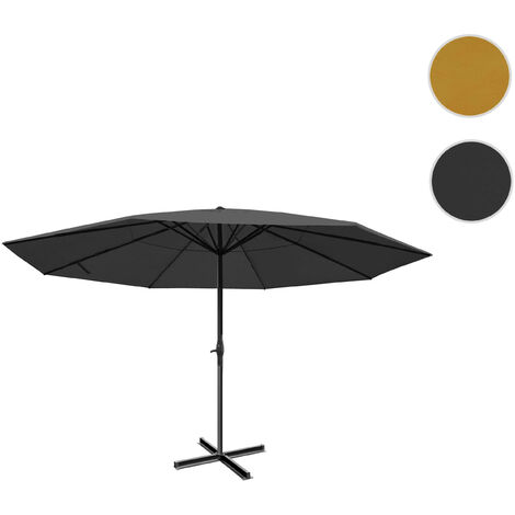 Parasol Meran Pro, parasol pour marché sans volants Ø 5m polyester/alu 28 kg - anthracite sans socle