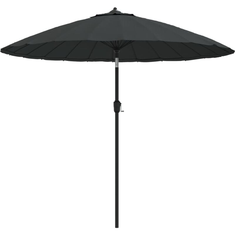 Parasol mobilier de jardin d'extérieur avec mât en aluminium 270 cm anthracite