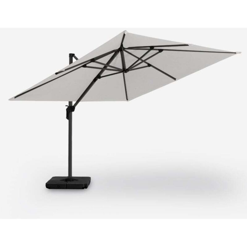 Parasol déporté 3x3 avec éclairage LED solaire Waikiki Light