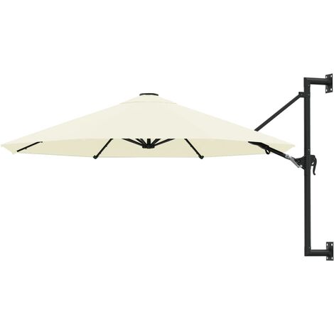 Parasol mural avec mât métallique 300 cm sable