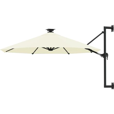 Parasol mural de jardin avec LED 300 cm sable vidaXL