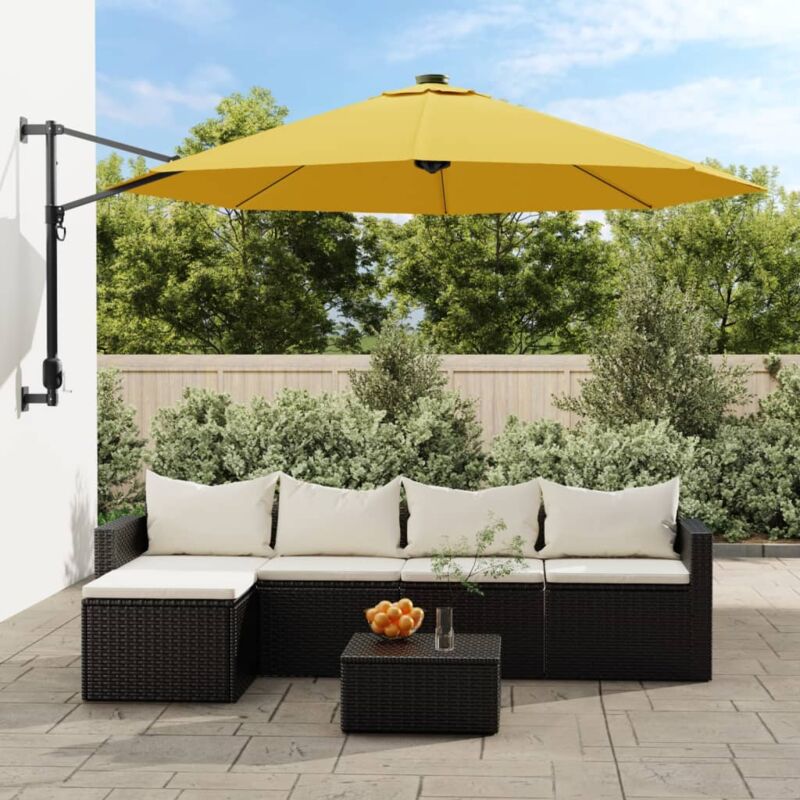 Parasol mural jaune 290 cm Vidaxl