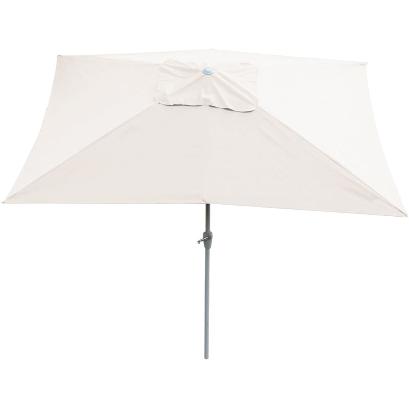 Parasol en aluminium N23, 2x3m, rectangulaire, inclinable, inoxydable crème - beige