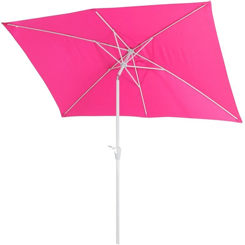 Jamais utilisé] Parasol N23, parasol de jardin, 2x3m rectangulaire inclinable, polyester/aluminium 4,5kg, rose