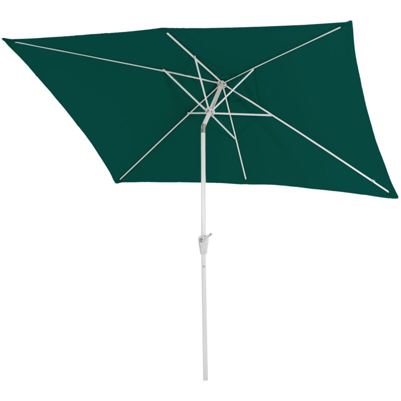 Jamais utilisé] Parasol N23, parasol de jardin, 2x3m rectangulaire inclinable, polyester/alu 4,5kg protection uv 50+, vert