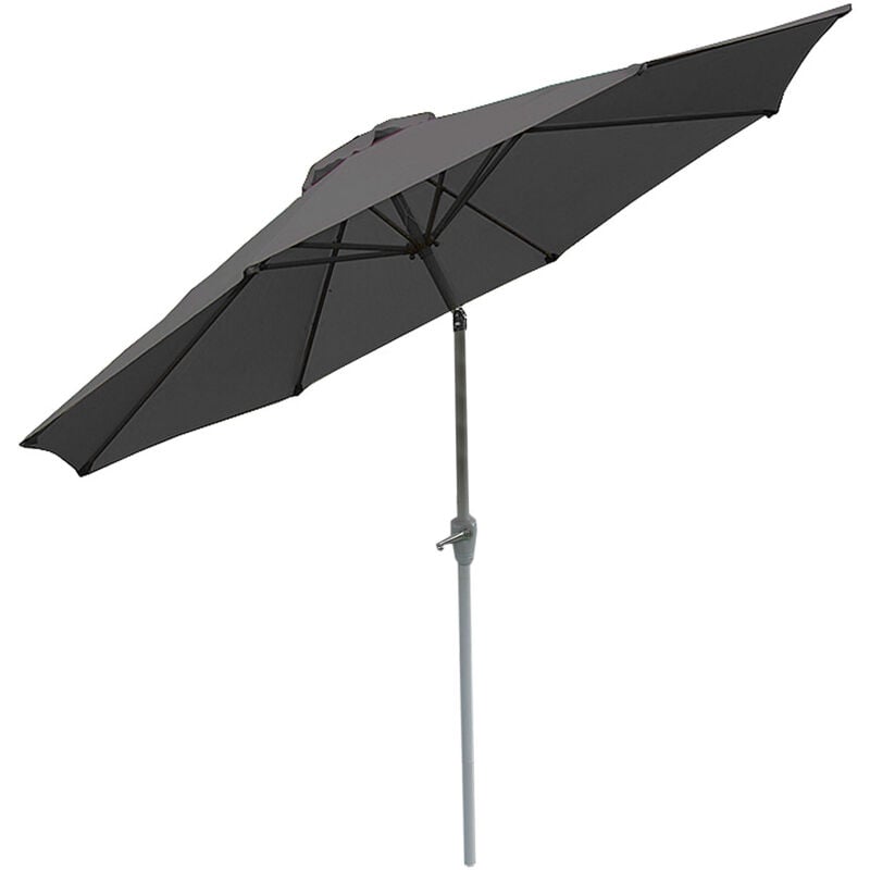 Parasol N19, parasol pour jardin, ø 3m inclinable, polyester/alu 5 kg anthracite