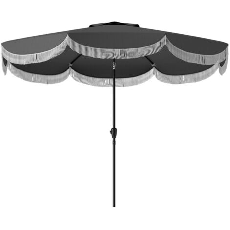 Parasol octogonal 269 x 269 x 238 cm avec voile de protection UV pour jardin et balcon, gris foncé, ombrage optimal (Sans socle)
