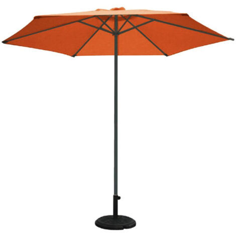 Parasol Octogonal de Aluminio Habitex ø300x300 cm con Mástil ø48 mm  Polea y Estructura de 6 Varillas  Antracita y Terracota