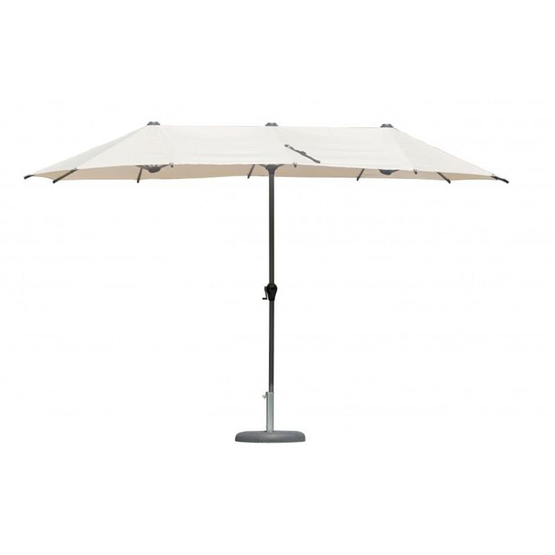 Parasol ovale 4x2 mètres avec structure en aluminium et toile de couverture Ecrù - Recco