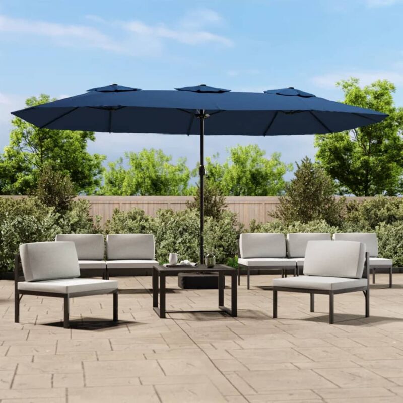 Maisonchic - Parasol, Parasol de Jardin à double tête bleu azuré 449x245 cm OWV72671 design in