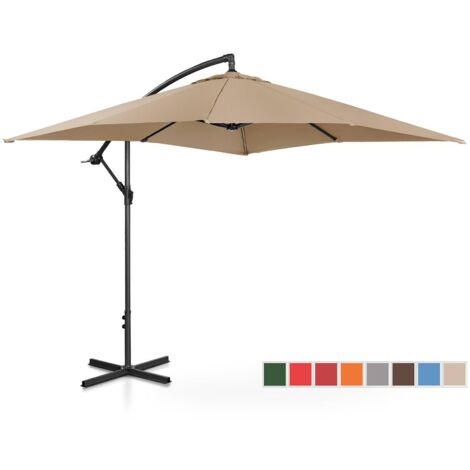 Parasol Pendulum garden umbrella square 250 x 250 cm inclinable UPF 50+
