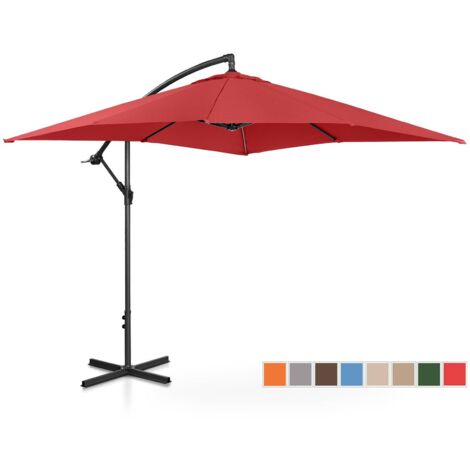 Parasol Pendulum garden umbrella square 250 x 250 cm inclinable UPF 50+