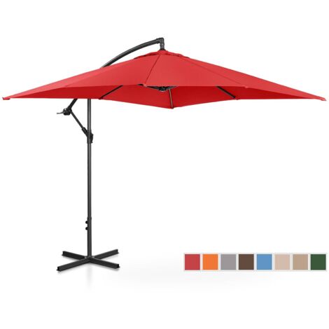 Parasol Pendulum garden umbrella square 250 x 250 cm inclinable UPF 50+