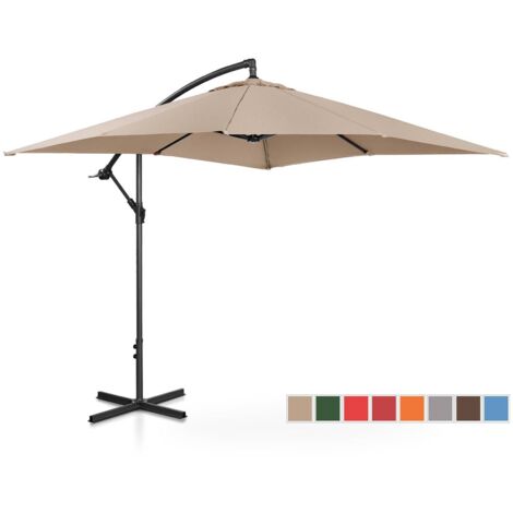 Parasol Pendulum garden umbrella square 250 x 250 cm inclinable UPF 50+