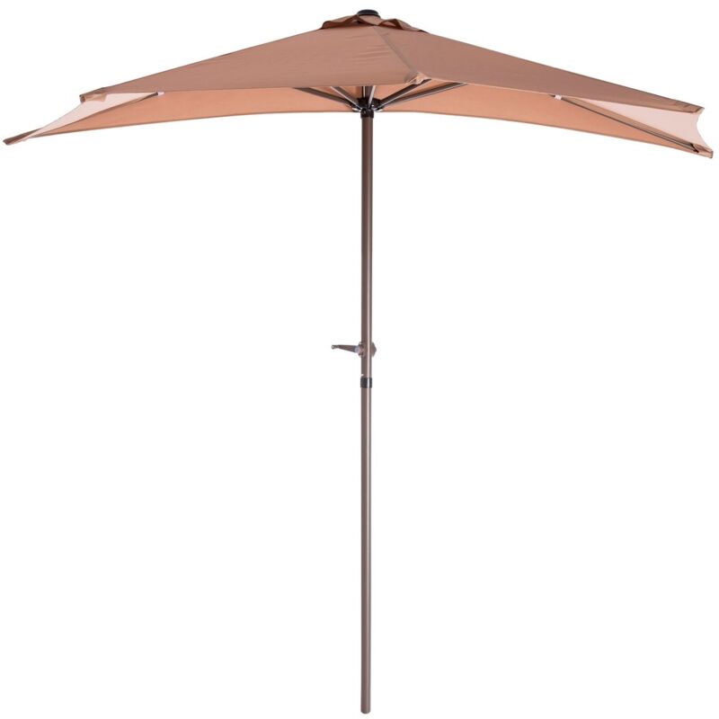 

Lolahome - Parasol plegable marrón de aluminio de 250 cm