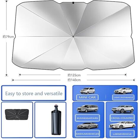 Parasol plegable para coches, todoterrenos y camiones, con protección UV.