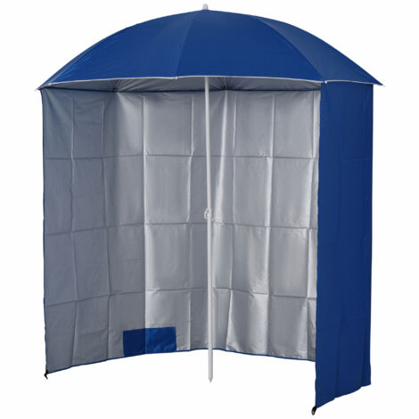Parasol polyester bleu sidewall beach, 2,2x2,2 m