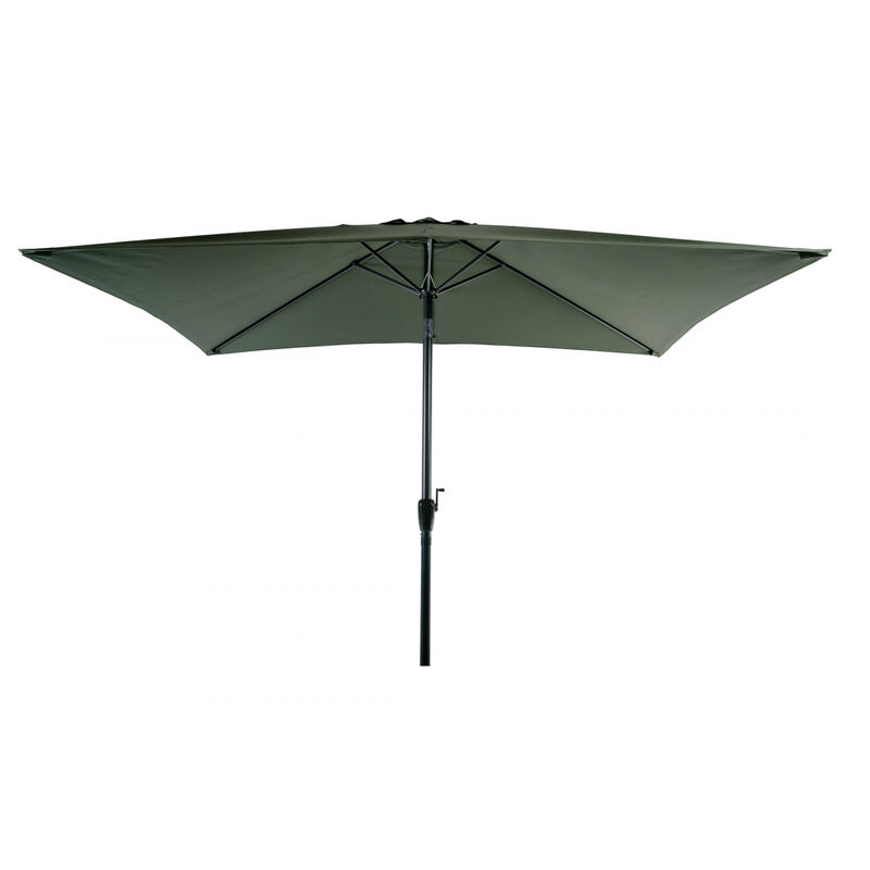 Essenciel Green - Parasol Rectangulaire 2X3M Kaki Aluminium Et Polyester Avec Manivelle Inclinable - Parasol droit - Mobilier de jardin - Vert
