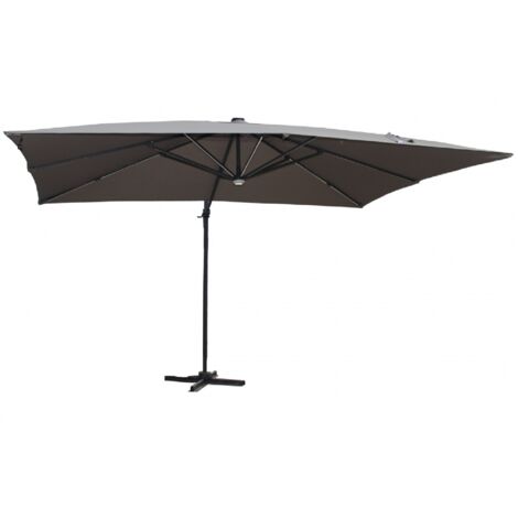 Parasol Double Avec Lumières LED Solaires 451x267 Cm Aluminium UV 50+ Parasol Avec Manivelle Parasol De Balcon Coupe Vent 97081137
