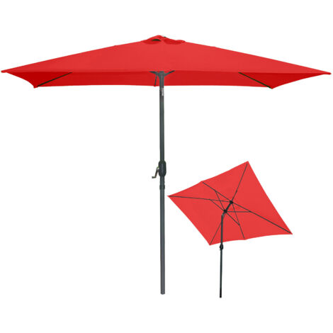 Parasol rectangulaire inclinable 200x300 cm rouge - PALERMO
