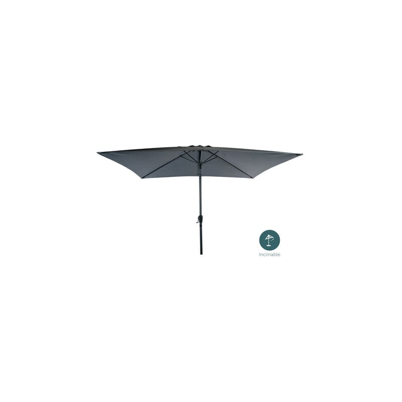 Essenciel Green - Parasol Rectangulaire Inclinable Gris Anthracite 2x3M Aluminium et Polyester- Parasol droit - Mobilier de jardin - Gris anthracite
