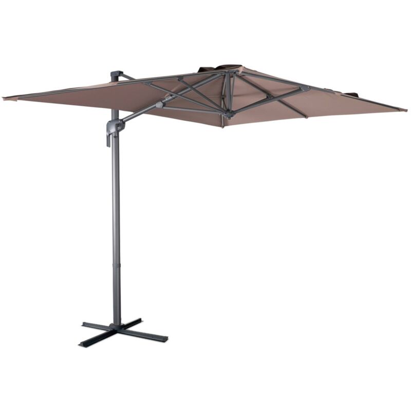 Sweeek 2x3m Rectangular Cantilever Parasol, Antibes, Beige-brown
