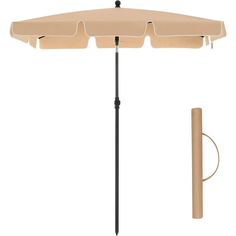 

Parasol Rectangular para balcón 1,8 x 1,25 m, Protección UPF 50+, Parasol inclinable, Lona recubierta de PA, Bolsa de Transporte, Terraza jardín,