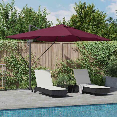 Parasol Roma de Brazo Lateral Rojo y Negro 352 x 251 x 265 cm