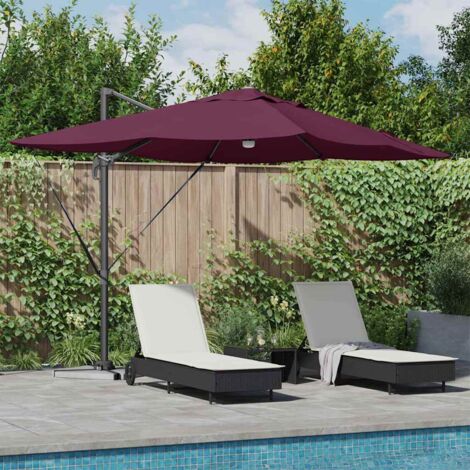Parasol Roma de Brazo Lateral Rojo y Negro 352 x 251 x 265 cm vidaXL