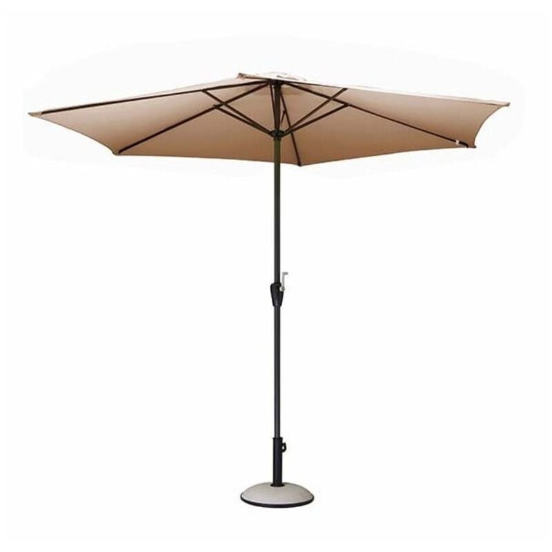 Proloisirs - Parasol 300 cm - manivelle - Gris / taupe