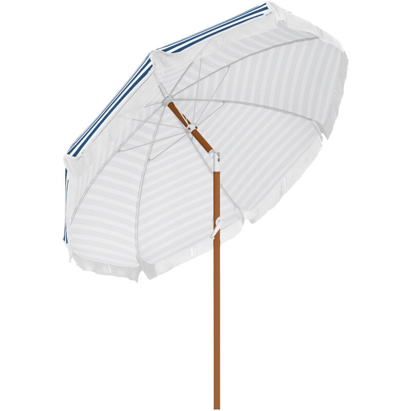 Parasol rond azur blanc et bleu