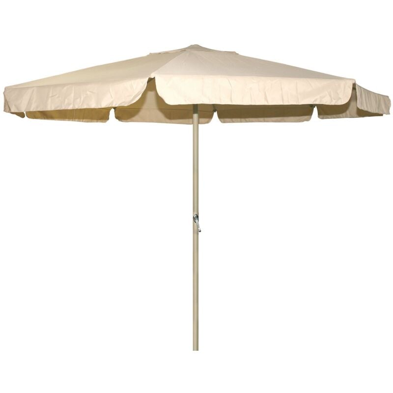 Parapluie de jardin rond 400 cm Aluminium avec bord de couleur beige