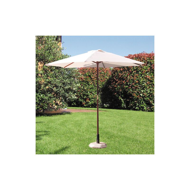 I Giardini Del Re - Parasol rond Koem avec cadre en bois et dessus en polyester blanc 250 cm pour jardin exte'rieur