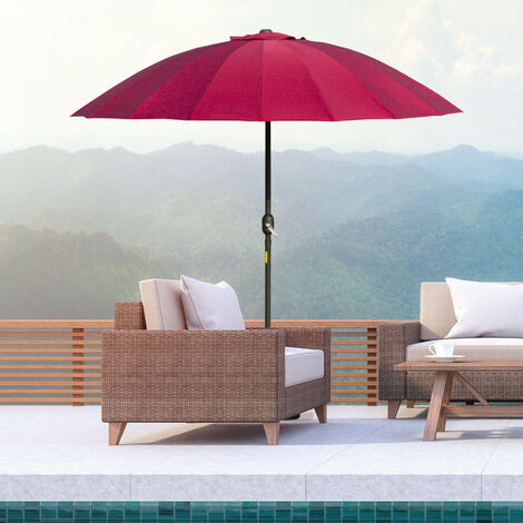 Parasol rond inclinable PALOMA bordeaux