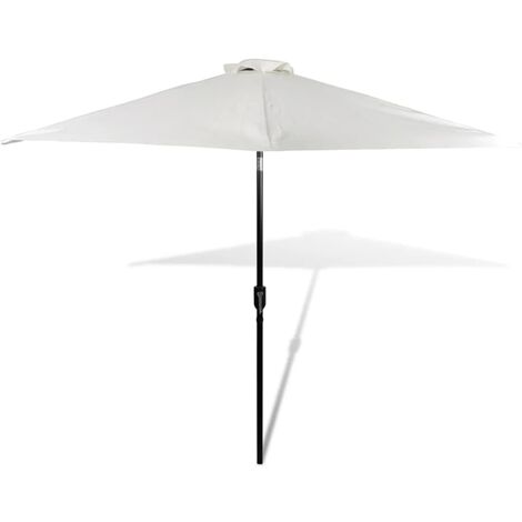 Parasol sable blanc avec poteau en acier 3m