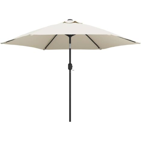 Parasol sable - Parasol de Jardin Parasol de balcon blanc avec poteau en acier 3m BV894057 - BonneVie