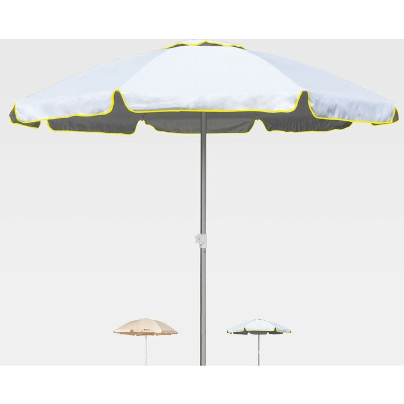 Parasol de plage et mer anti-vent 220 cm en coton Bagnino Light Couleur: Blanc