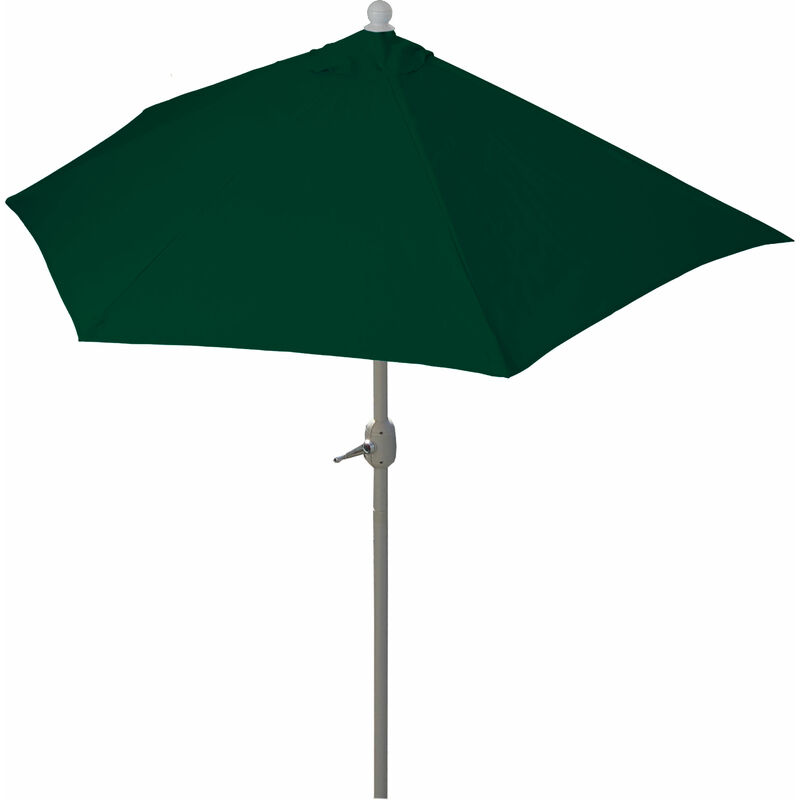 HHG - Parasol demi-rond Parla, demi-parasol balcon, uv 50+ polyester/alu 3kg 300cm vert sans support - green