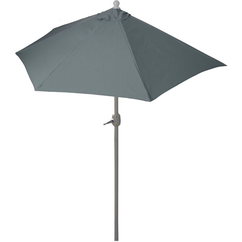 HHG - Parasol Parla en alu, hémicycle, parasol de balcon uv 50+ 270cm anthracite sans pied - black