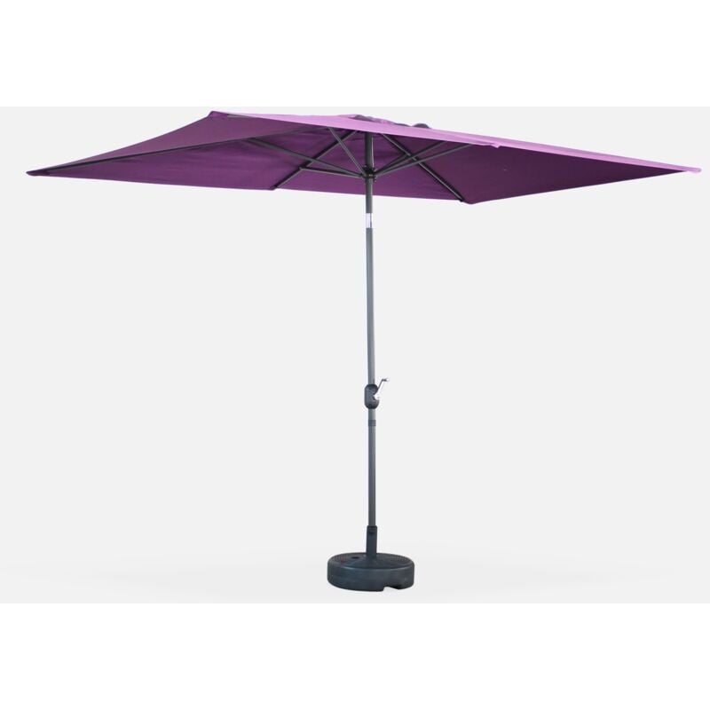 

Alice's Garden - Sombrilla jardin, parasol morado, mástil central, inclinable, rectangular, 2x3m, Touquet - Violeta