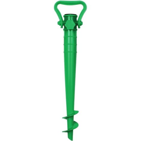 Parasol Stand for Beach Sand or Ground Parasol Legs, Beach Umbrella Feet with Propeller Screw in Sand - Green