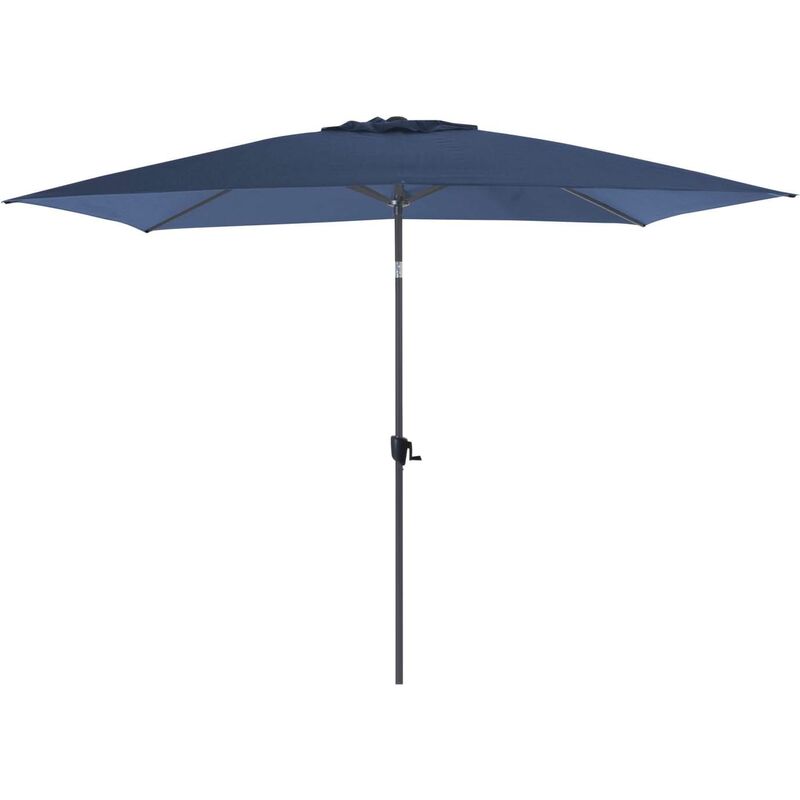 Parasol terrasse inclinable 3x2 m - Gris et bleu