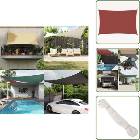 Parasol terrasse - vidaXL Voile de parasol tissu oxford rectangulaire 6x8 m terre cuite - Parasol balcon